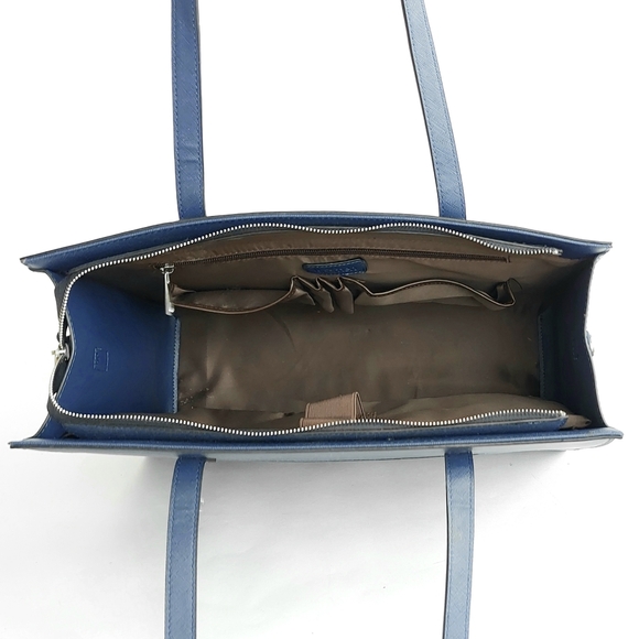 Bromen Royal Navy Saffiano Leather 15.6 Laptop Bag - Picture 10 of 16